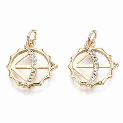 Brass Micro Pave Clear Cubic Zirconia Pendants