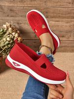 Women's Fashionable Breathable Comfortable Red Slip on Sandals, Casual Comfortable Non-slip Hollow Out Design Sandals for Dai...