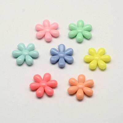 Opaque Acrylic Flower Beads