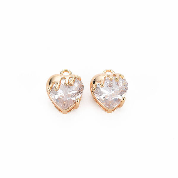 Brass Micro Pave Cubic Zirconia Charms