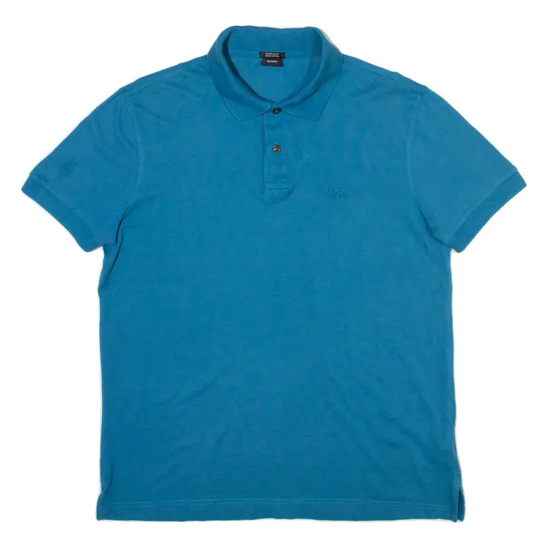 HUGO BOSS Mens Polo Shirt Blue M