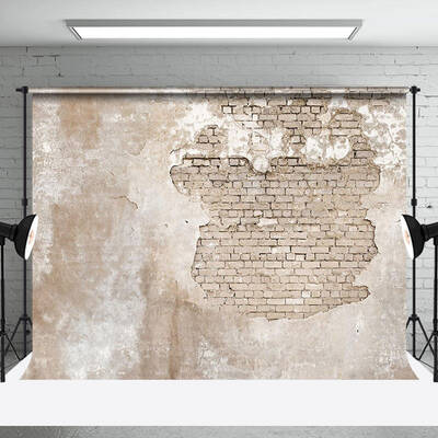 Rural Weathered White Brick Wall Photoshoot Backdrop - Aperturee