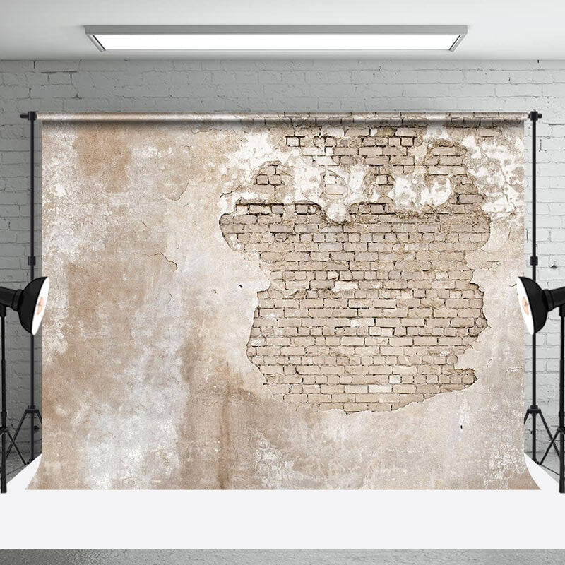 Rural Weathered White Brick Wall Photoshoot Backdrop - Aperturee