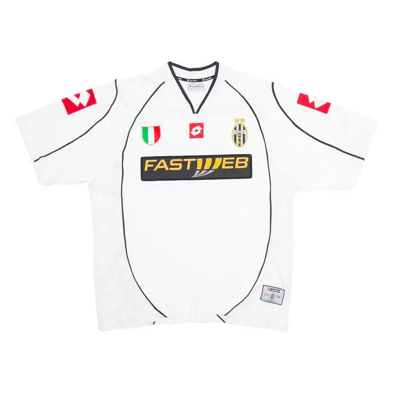 LOTTO Juventus Mens Football Shirt Jersey White V-Neck XL