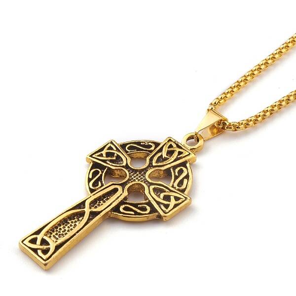 Alloy Claddagh Cross Pendant Necklaces