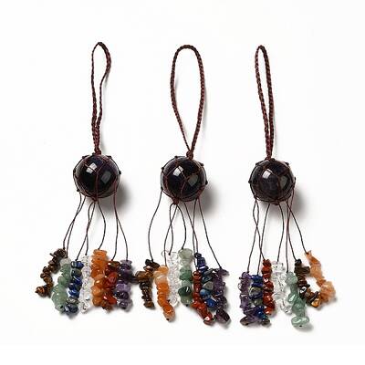 Natural Amethyst Round Pendant Decorations