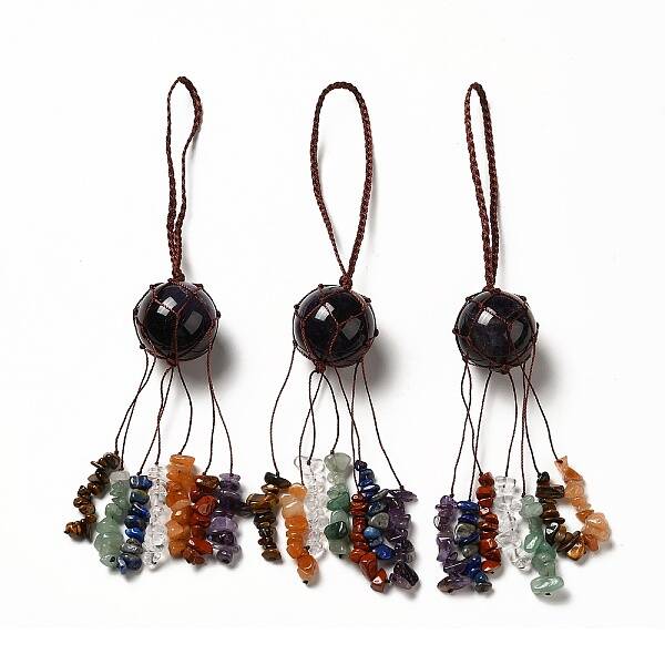Natural Amethyst Round Pendant Decorations