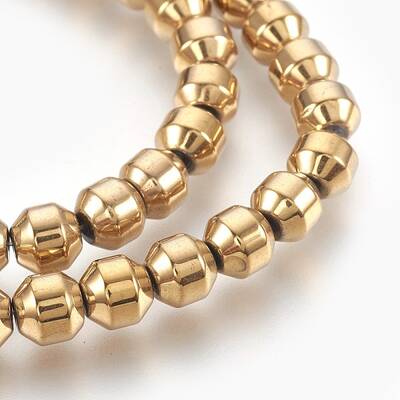 Electroplated Non-magnetic Synthetic Hematite Bead Strand