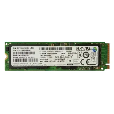 MZ-VLW5120 Samsung PM961 Series 512GB Triple-Level Cell PCI-Express 3.0 x4 NVMe M.2 2280 Solid State Drive