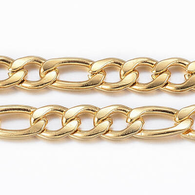 3.28 Feet Ion Plating(IP) 304 Stainless Steel Figaro Chains
