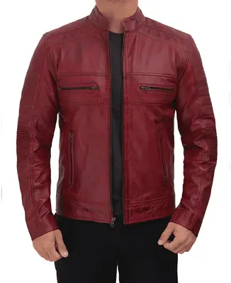 Maroon leather jacket