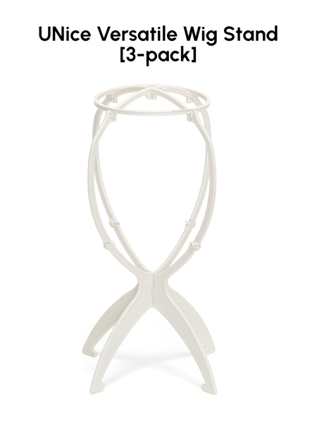 UNice Versatile White Wig Stand & Black Foldable Wig Stand for Multiple Wigs(3-Pack)