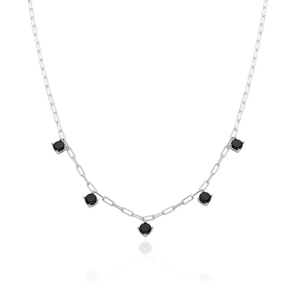 Agato AGT-N020BK Black Zirconia Silver Necklace