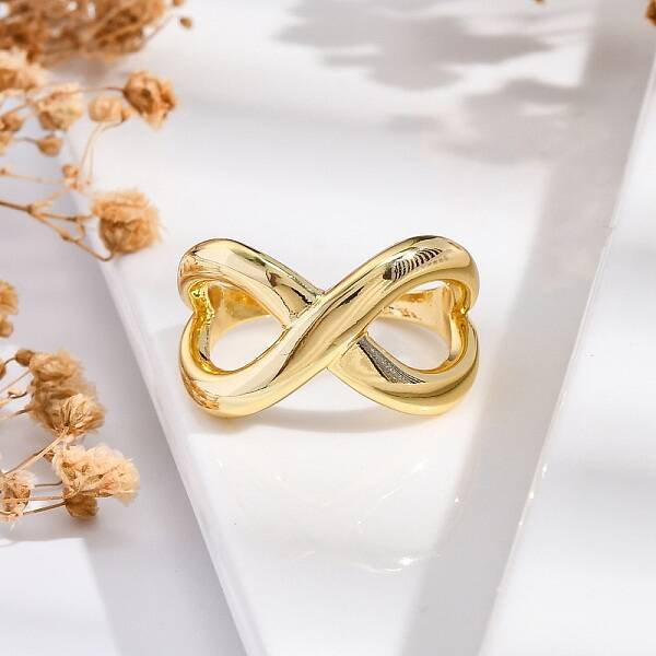 Rack Plating Brass Cuff Finger Rings for Women