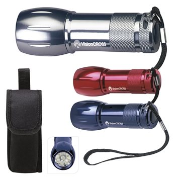 25 Customized Mini Aluminum LED Flashlight - 9 LEDs & Long Life