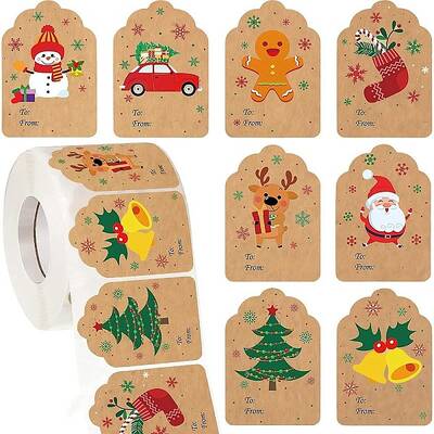 Christmas Theme Cartoon Paper Stickers