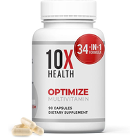 10X Health Optimize – Methylated Multivitamin for Men & Women – 34-in-1 Formula with B12, 5-MTHF, B Complex, NAC, Magnesi...