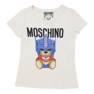 Age 8-10 Moschino Graphic T-Shirt - Small White Cotton | Size: small