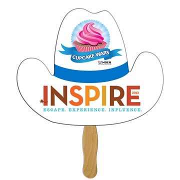 100 Promotional Cowboy Hat Hand Fan Full Color (1 Side) - Paper ...