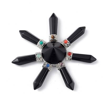 Chakra Natural Obsidian Energy Tower Pyramid