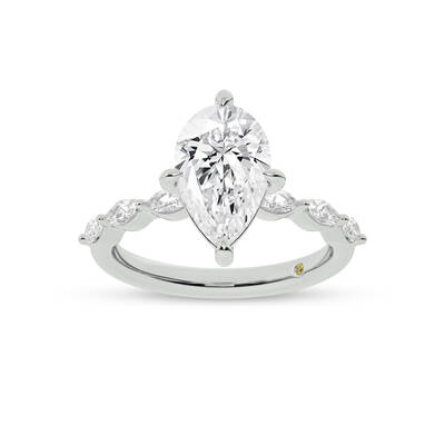 Cabo Pear Shape Lab Grown Diamond Engagement Ring | 18K White Gold 1 5/8 CT. TW.