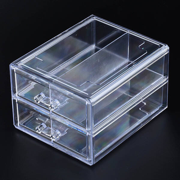 Double Layer Polystyrene Plastic Bead Storage Containers