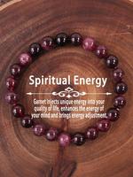 8mm Garnet Beaded Bracelet, Spiritual Gift for Success, Love & Vitality, Fashion Accessories for Women & Men, Trendy All-matc...