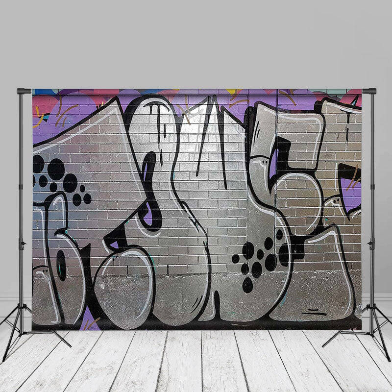 Modern Silver Graffiti Photography Studio Backdrop - Aperturee