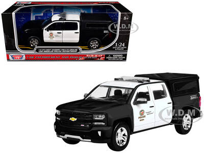 2017 Chevrolet Silverado 1500 LT Z71 Crew Cab Pickup Truck Los Angeles Police Department Black and White Law Enforcement a...