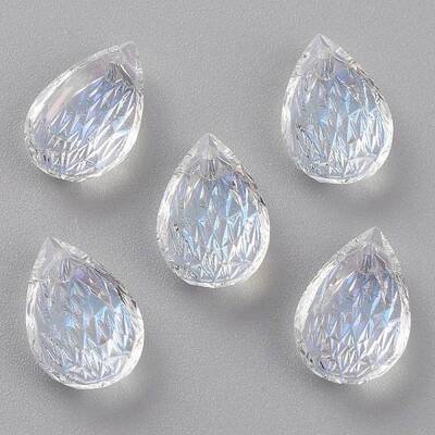 Embossed Glass Rhinestone Pendants