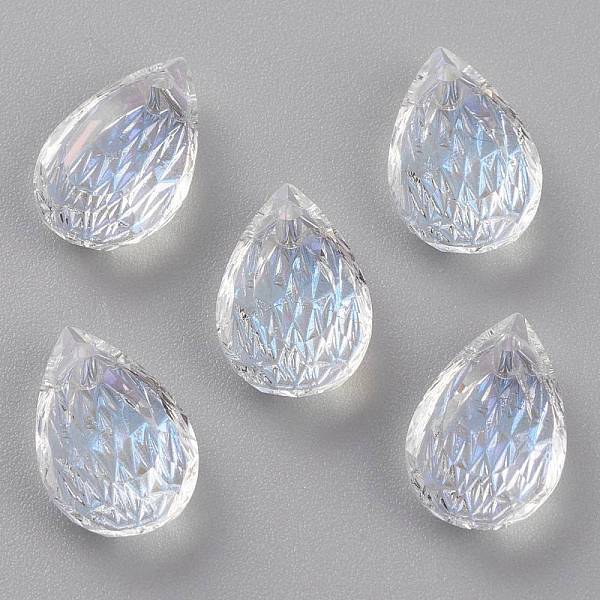 Embossed Glass Rhinestone Pendants