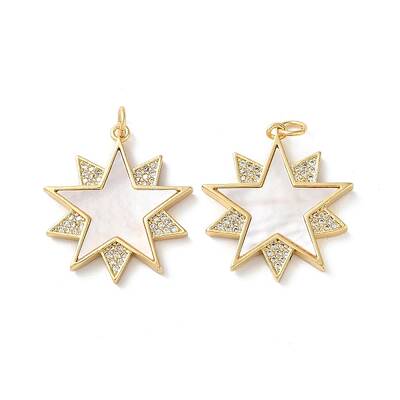 Brass Micro Pave Cubic Zirconia Pendants