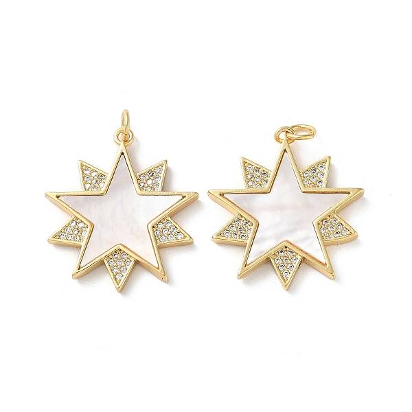 Brass Micro Pave Cubic Zirconia Pendants