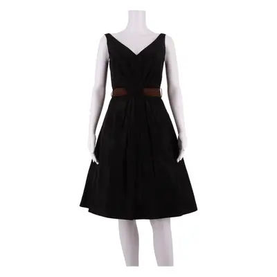 LAURA ASHLEY Womens A-Line Dress Black Sleeveless Knee Length UK 8