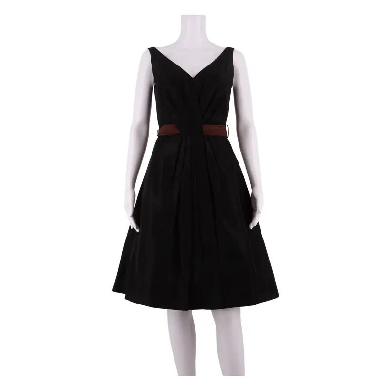 LAURA ASHLEY Womens A-Line Dress Black Sleeveless Knee Length UK 8