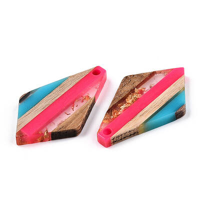 Transparent Resin & Walnut Wood Pendants