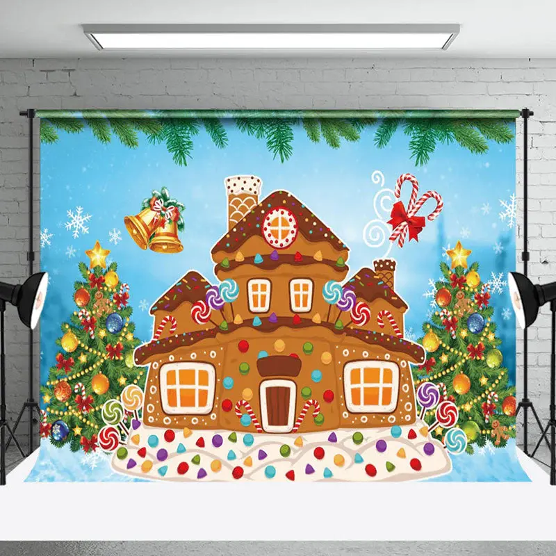 Aperturee Sweety Gingerbread Pine Merry Christmas Backdrop - Aperturee