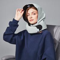 Pluto POD 2.0 Travel Pillow for Flights, 360° Neck Support, Built-In Eye Mask & Hood, Compact & Lightweight