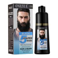 Men's Black Beard Dye, 3 in 1 Hair Dye Shampoo, Mustache & Beard Dye for Men, Quick & Easy to Use at Home, Long Lasting Beard...