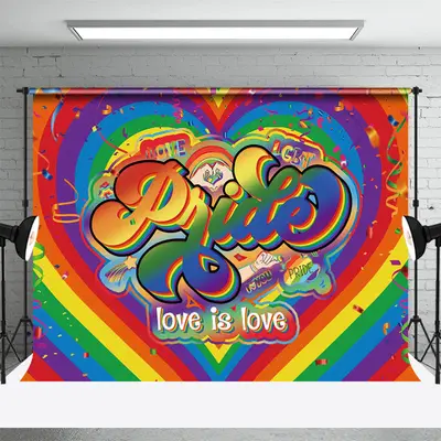 Pride Love Is Love Rainbow Ribbons Dance Backdrop - Aperturee