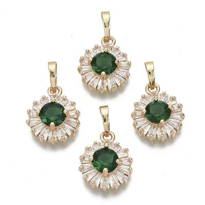 Brass Micro Cubic Zirconia Charms