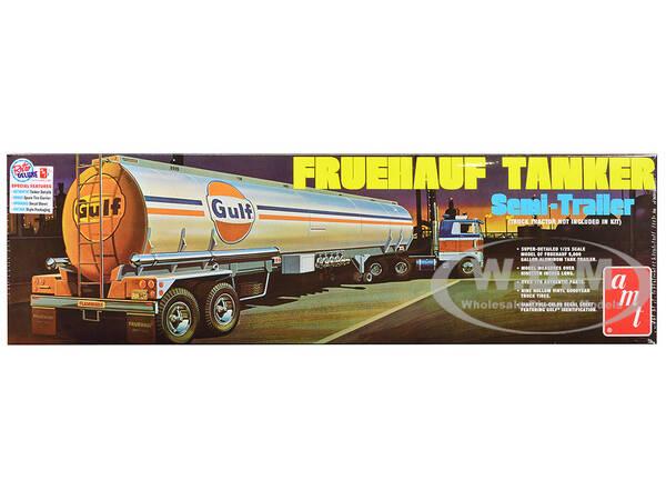 Skill 3 Model Kit Fruehauf Tanker Trailer Gulf Oil 1/25 Scale Model by AMT