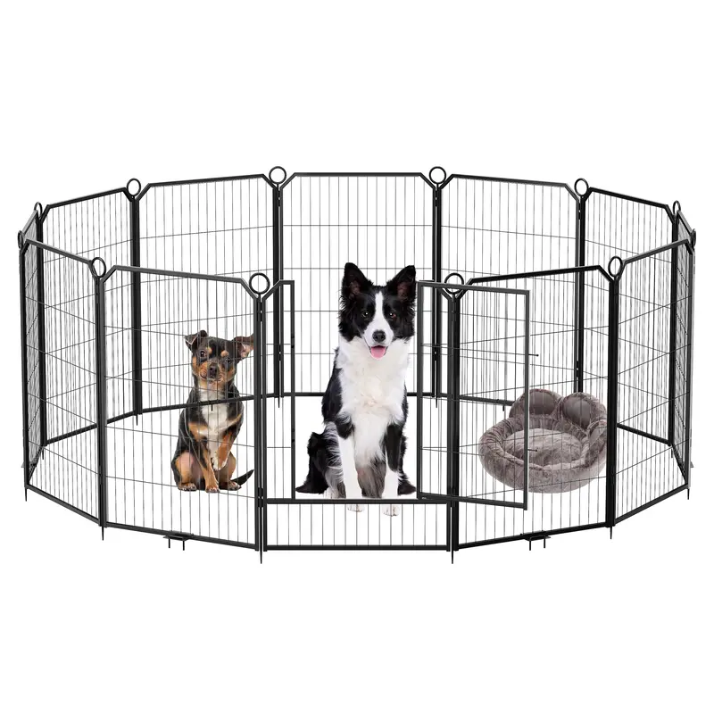 Garvee Dog Playpen Outdoor, 40 inch 12 Panels Dog Pen Indoor Heavy Duty Puppy Exercise Pen Metal Pet Fence for RV Camping/Yar...