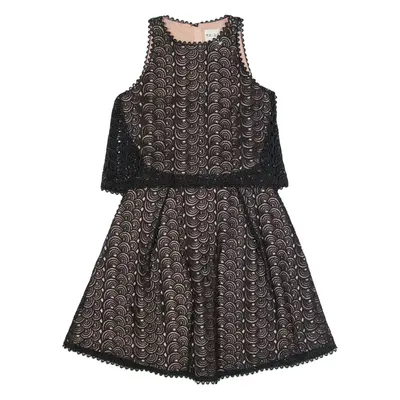 REISS Womens Skater Dress Black Lace Sleeveless Knee Length UK 4