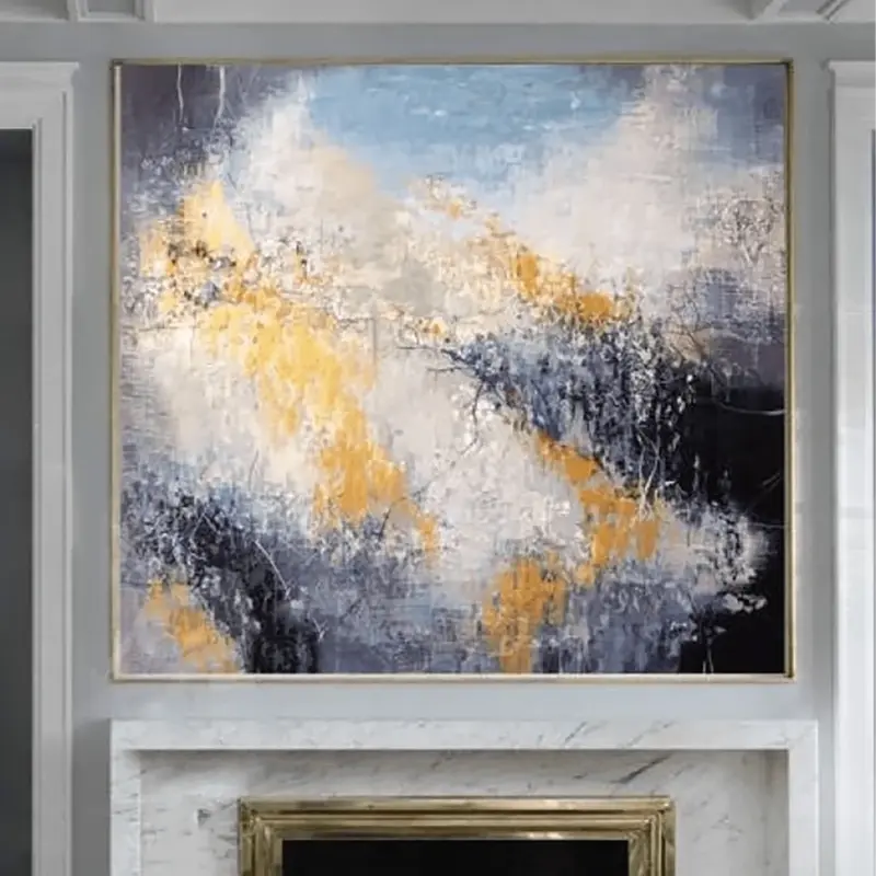 Autumn Abstract Painting Gold and White Art | AUTUMN MEMORY