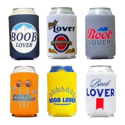 “Boobie Bundle” Funny Beer Koozie Pack – 6 Funny Can Coolers including 5 “B00B Lover” & 1 “Coconut Connoisseur”...