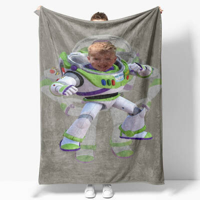 Custom Photo Cool Toy Astronaut Bokeh Blanket For Boys - Lofaris