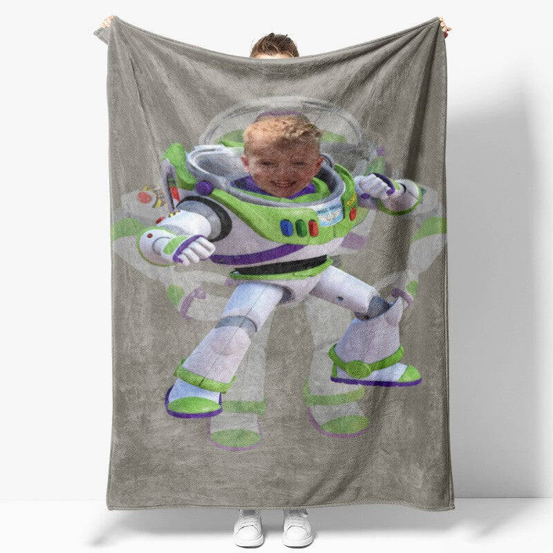 Custom Photo Cool Toy Astronaut Bokeh Blanket For Boys - Lofaris