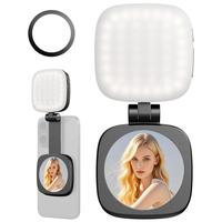 Magnetic Selfie Light for iPhone, USB Rechargeable Phone Light with Mirror, Instant Attachment for MagSafe, for Selfies, Vide...