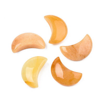 Moon Shape Topaz Jade Gemstone Healing Crystal Pocket Palm Stones